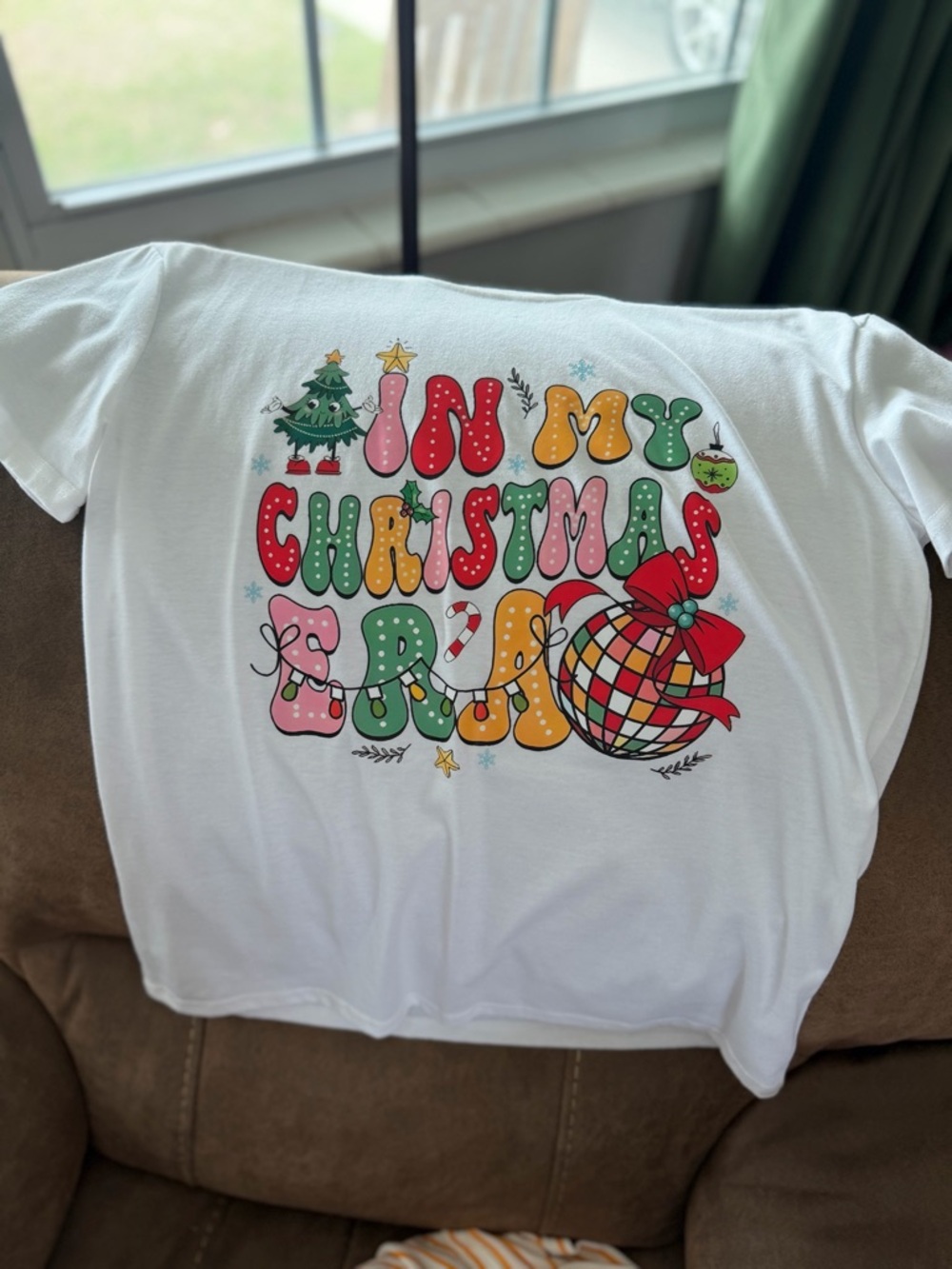 White Christmas Graphic Tee - "In My Christmas Brain"